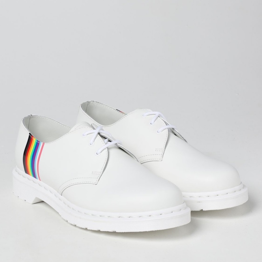 NEW! Dr. Martens 1461 Pride Rainbow Stripes White Oxford Shoes Size M 6 W 7 UK 5